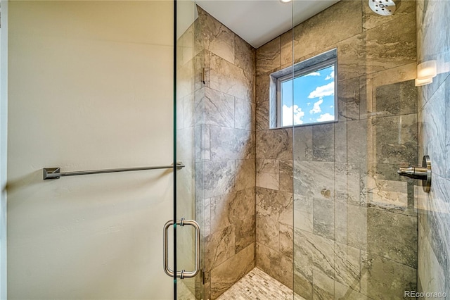 bathroom featuring walk in shower