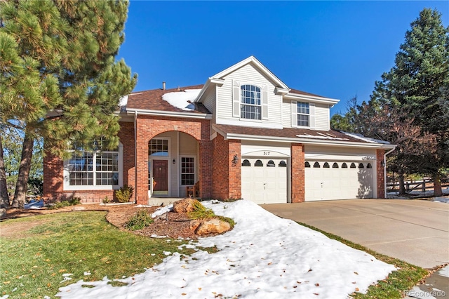 front of property featuring a garage