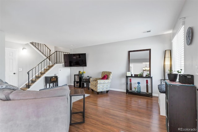 8751 Chase Dr Unit 181, Arvada, CO 80003 - living room with wood finished floors and stairway