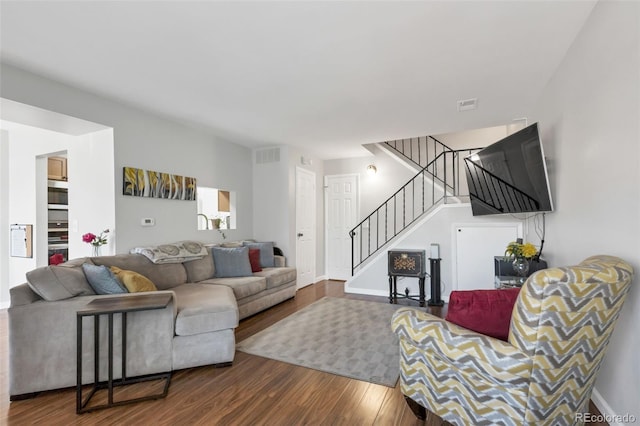 8751 Chase Dr Unit 181, Arvada, CO 80003 - living room featuring wood finished floors and stairs