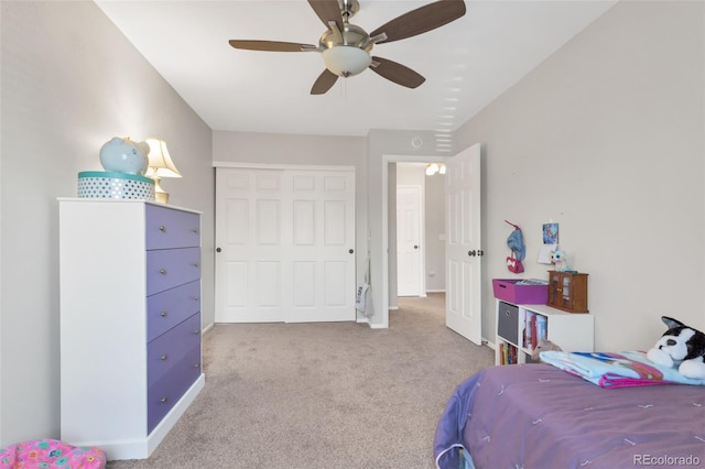 8751 Chase Dr Unit 181, Arvada, CO 80003 - bedroom with carpet floors, a closet, and ceiling fan
