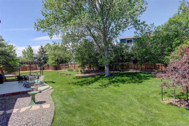 7877 W 110th Dr, Westminster, CO 80021 - view of yard with a pergola and a patio area