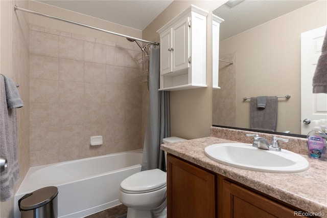 5131 Delphinium Cir, Brighton, CO 80601 - full bathroom featuring vanity and shower / bathtub combination with curtain