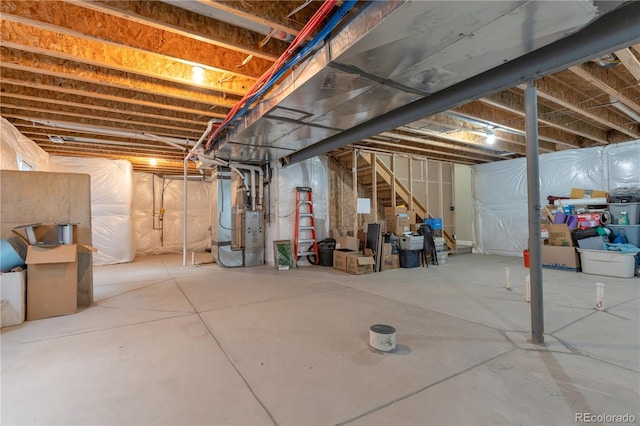 5131 Delphinium Cir, Brighton, CO 80601 - unfinished below grade area with heating unit and stairs