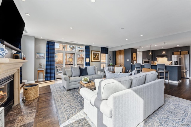 living room featuring hardwood / wood-style flooring