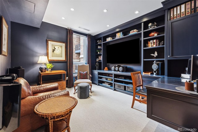 view of carpeted cinema room