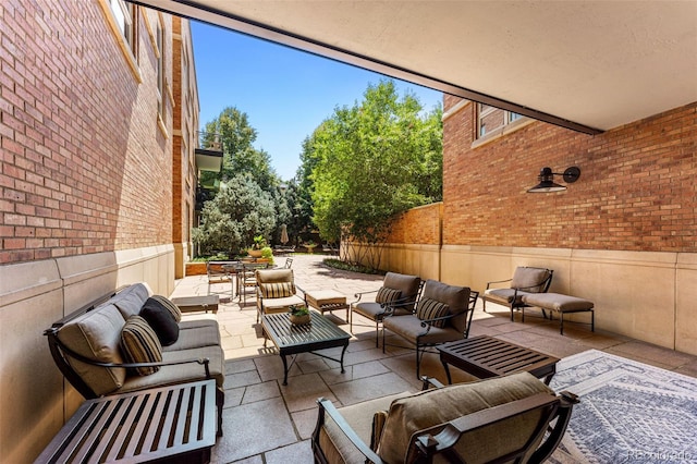 view of patio with outdoor lounge area