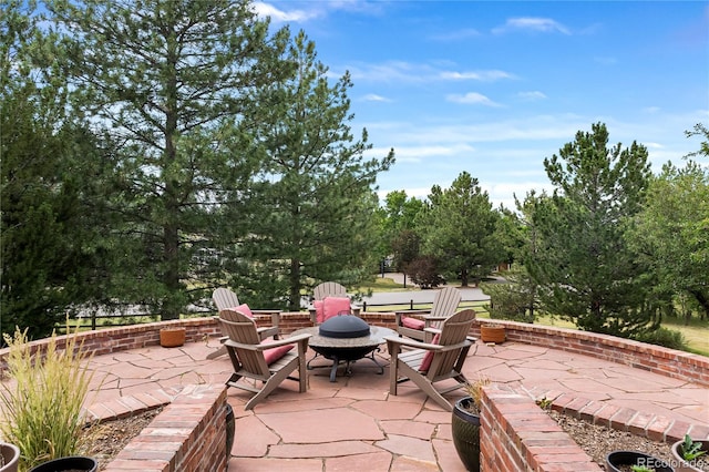 18963 E Long Ave, Centennial, CO 80016 - view of patio featuring an outdoor fire pit