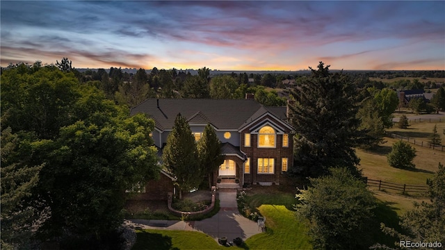 18963 E Long Ave, Centennial, CO 80016 - view of front facade with a chimney and brick siding
