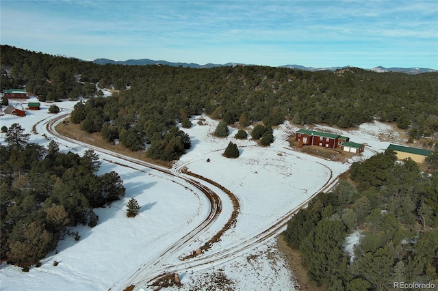 view of snowy aerial view