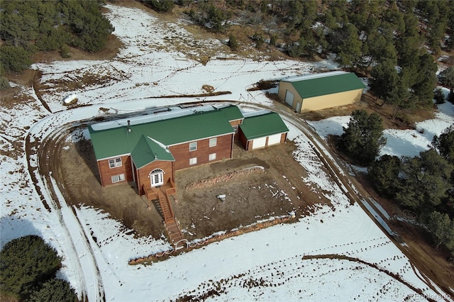 view of snowy aerial view