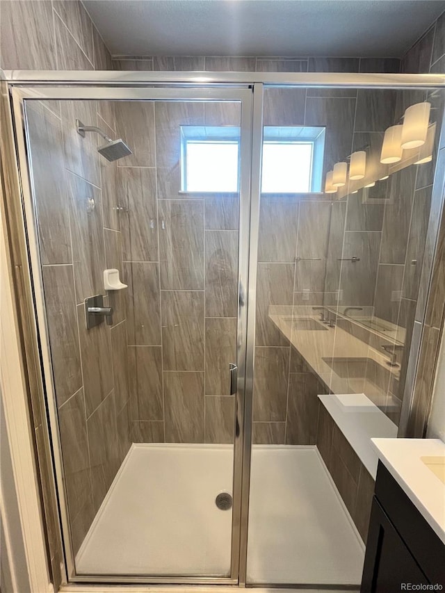 16841 Askins Loop Unit 208, Parker, CO 80134 - full bathroom featuring a stall shower and vanity