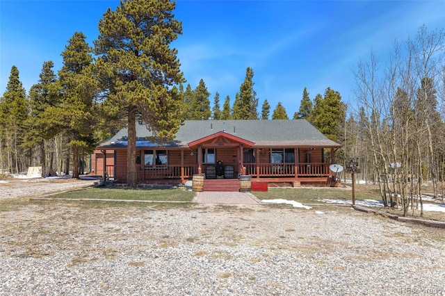 view of front of property with a porch