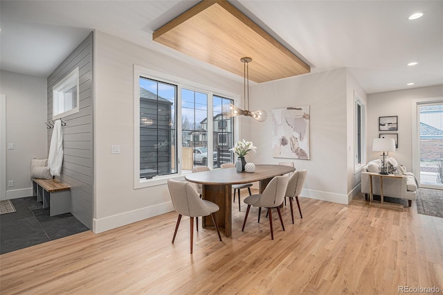 dining area featuring light hardwood / wood-style flooring