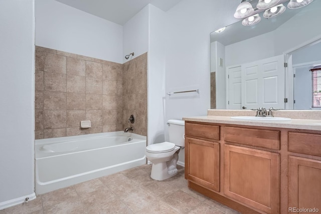 2705 S Danube Way Unit 110, Aurora, CO 80013 - full bath featuring bathtub / shower combination, vanity, toilet, and tile patterned floors