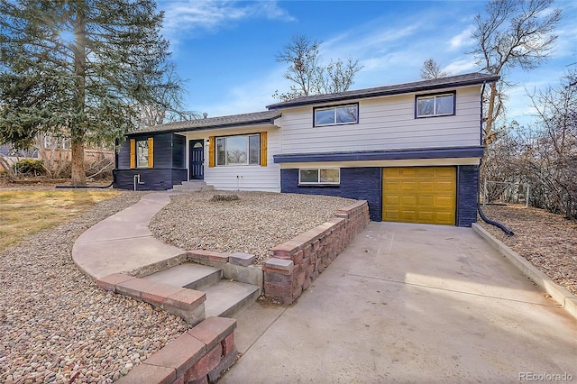 tri-level home featuring a garage