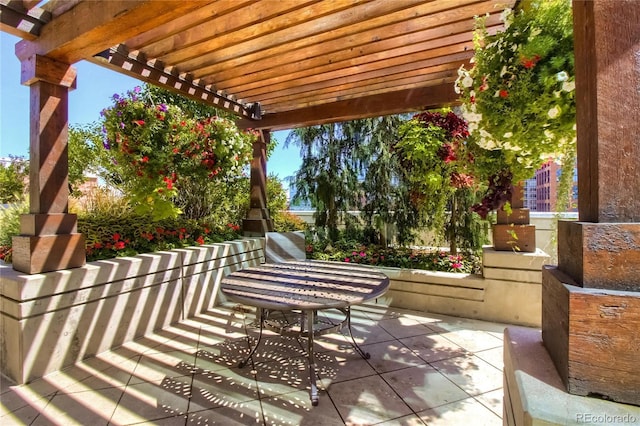 view of patio with a pergola