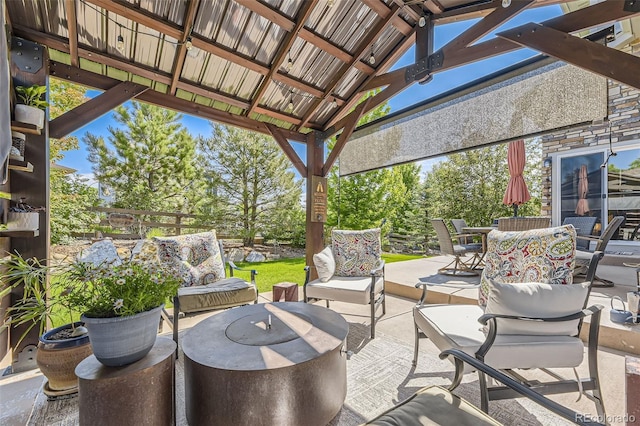 26591 E Calhoun Pl, Aurora, CO 80016 - view of patio featuring outdoor dining space, an outdoor hangout area, and a gazebo