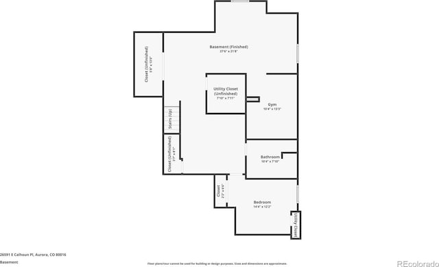 26591 E Calhoun Pl, Aurora, CO 80016 - view of floor plan / room layout