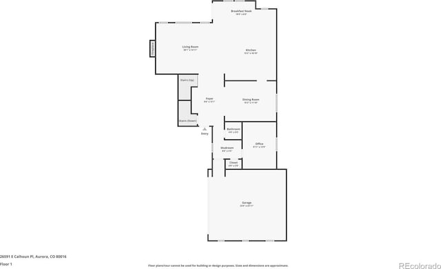 26591 E Calhoun Pl, Aurora, CO 80016 - view of floor plan / room layout