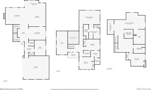 26591 E Calhoun Pl, Aurora, CO 80016 - view of floor plan / room layout
