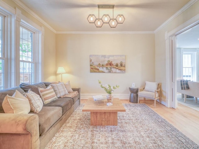 541 Fox St, Denver, CO 80204 - living room featuring wood finished floors and ornamental molding