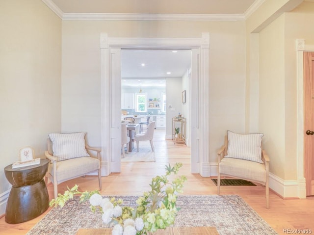 541 Fox St, Denver, CO 80204 - living area with wood finished floors and ornamental molding