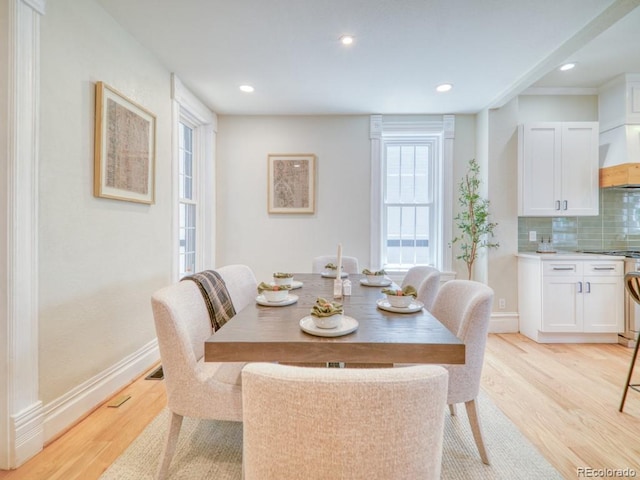 541 Fox St, Denver, CO 80204 - dining room featuring light wood-style floors and recessed lighting