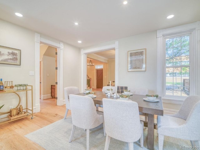 541 Fox St, Denver, CO 80204 - dining room with light wood-style flooring and recessed lighting