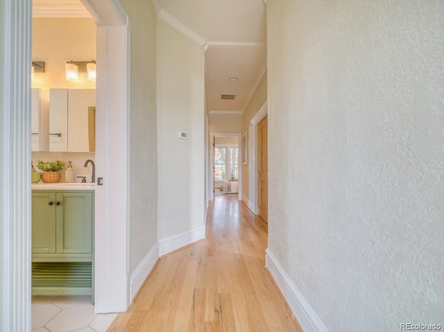 541 Fox St, Denver, CO 80204 - hall with ornamental molding and light wood finished floors