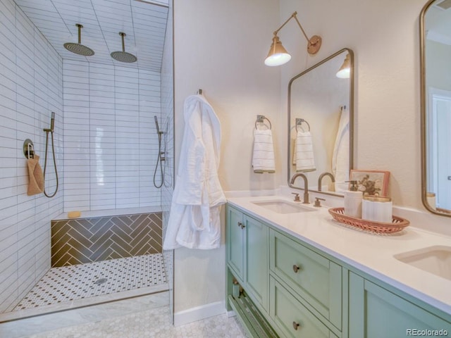 541 Fox St, Denver, CO 80204 - bathroom with double vanity and a tile shower