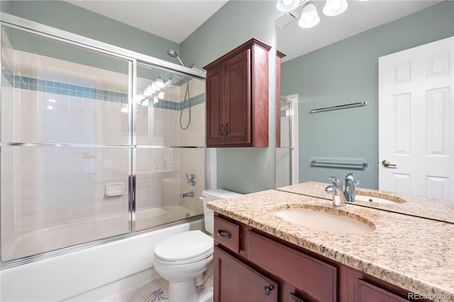 3102 White Oak Trl, Highlands Ranch, CO 80129 - full bath featuring vanity, enclosed tub / shower combo, and toilet