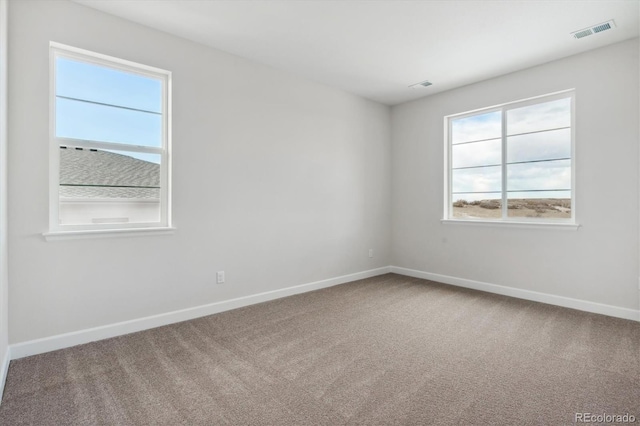 carpeted empty room featuring plenty of natural light