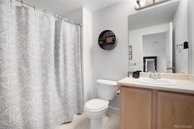 15502 E Flower Mound Pl, Parker, CO 80134 - full bath with vanity, tile patterned floors, and curtained shower