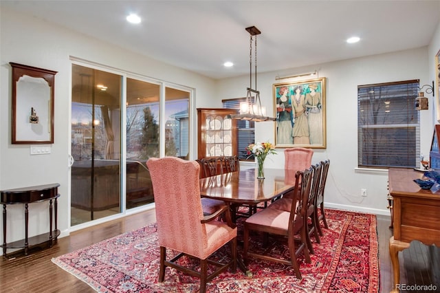 2415 Bluestem Willow Dr, Loveland, CO 80538 - dining room with baseboards, wood finished floors, and recessed lighting
