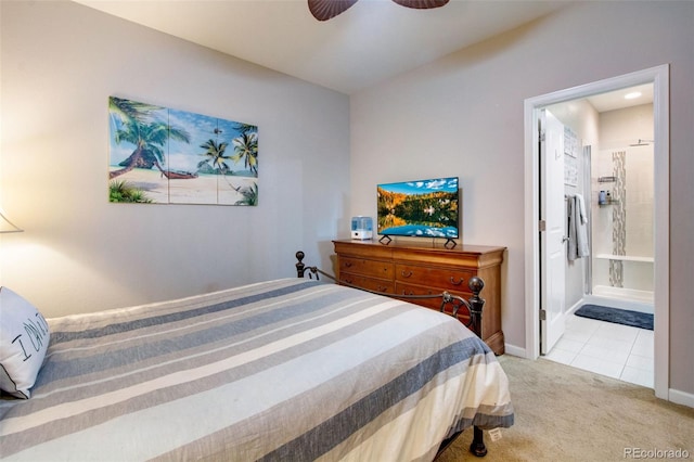 2415 Bluestem Willow Dr, Loveland, CO 80538 - carpeted bedroom featuring baseboards, ensuite bath, and ceiling fan