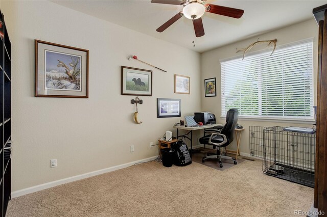 24351 E Alamo Dr, Aurora, CO 80016 - carpeted office space with a ceiling fan and baseboards