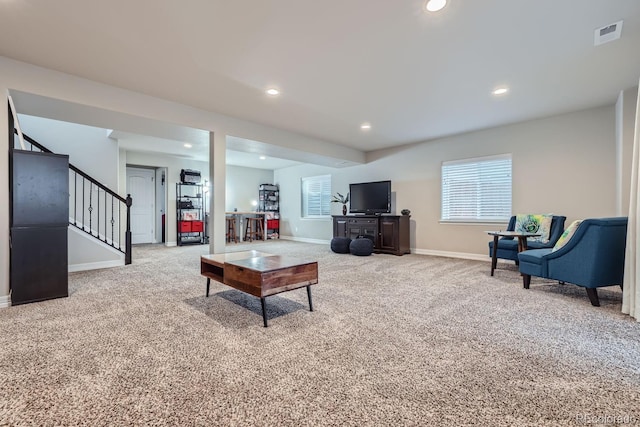 view of carpeted living room