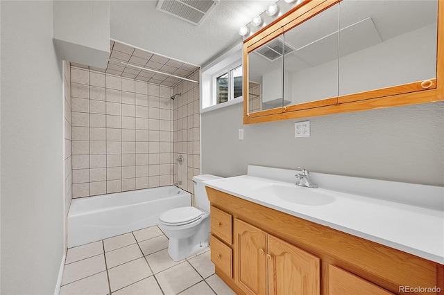 2971 S Sheridan Blvd, Denver, CO 80227 - bathroom featuring tile patterned floors, vanity, bathtub / shower combination, and toilet