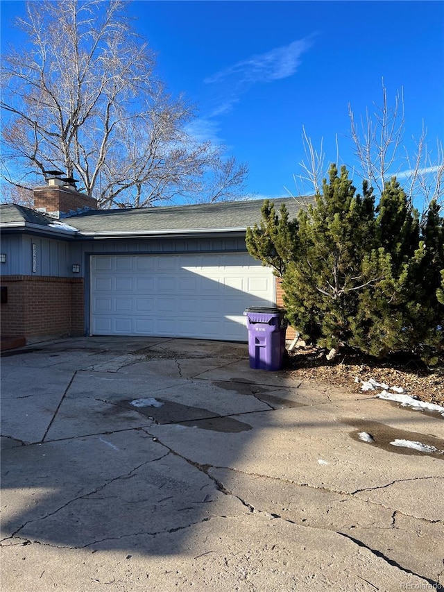 view of garage