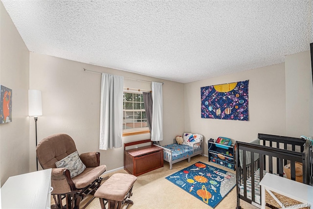 6937 S Knolls Way, Centennial, CO 80122 - bedroom featuring carpet flooring, a textured ceiling, and baseboards