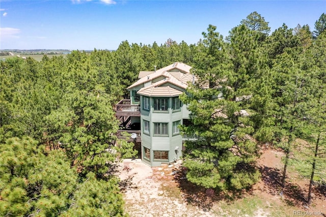 6681 Flintwood Rd, Parker, CO 80138 - view from above of property with a heavily wooded area