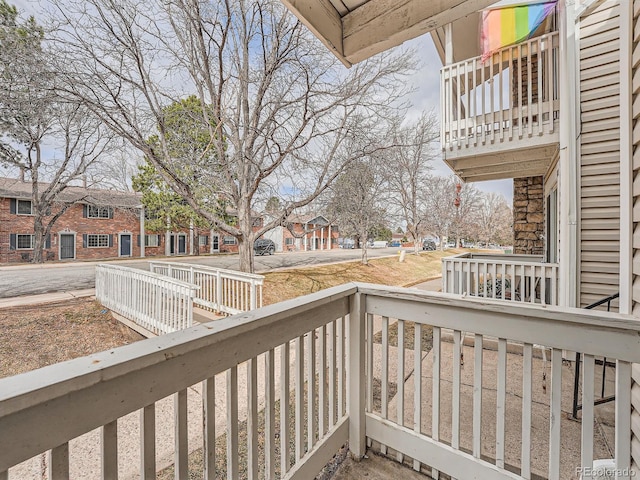 balcony with a residential view