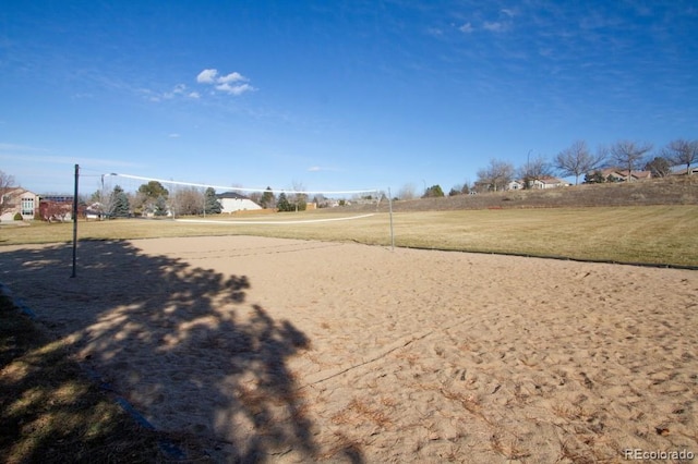 exterior space with volleyball court