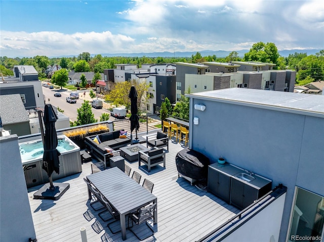 4950 Lowell Blvd, Denver, CO 80221 - deck with outdoor lounge area and a residential view