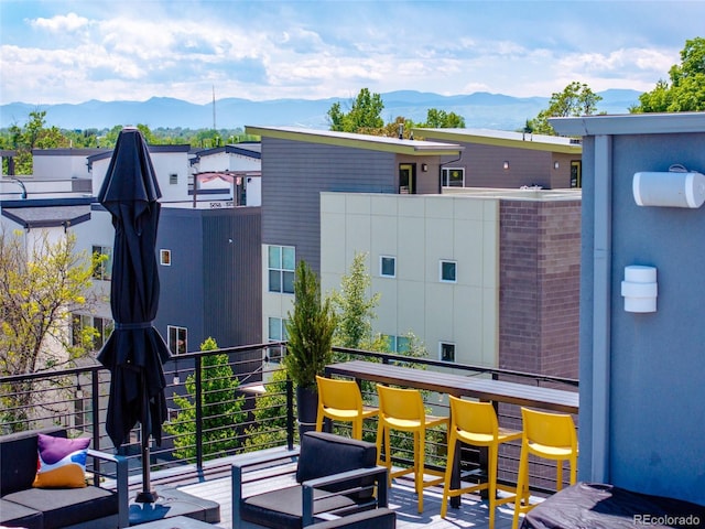 4950 Lowell Blvd, Denver, CO 80221 - view of patio with a mountain view and a balcony