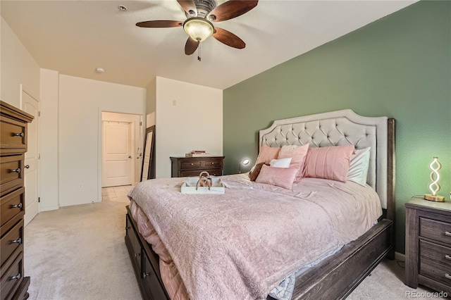 803 E 98th Ave Unit 105, Thornton, CO 80229 - bedroom featuring light carpet and ceiling fan