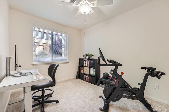 803 E 98th Ave Unit 105, Thornton, CO 80229 - office area featuring carpet floors, baseboards, and ceiling fan
