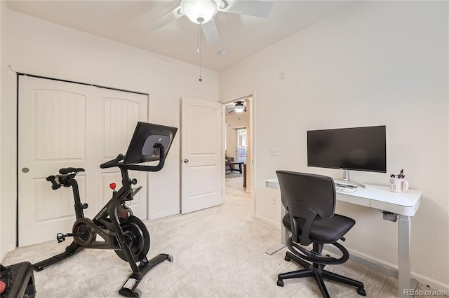 803 E 98th Ave Unit 105, Thornton, CO 80229 - carpeted home office with ceiling fan and baseboards