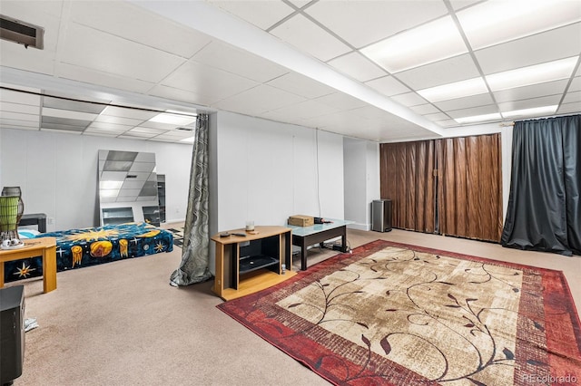 interior space with visible vents and a paneled ceiling